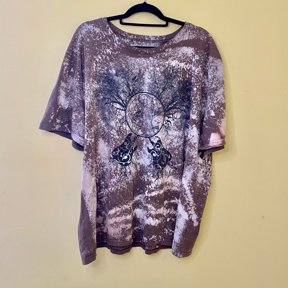 DIY Custom Splatter Bleach Boho Plus Size T-Shirt Size 3X Brown